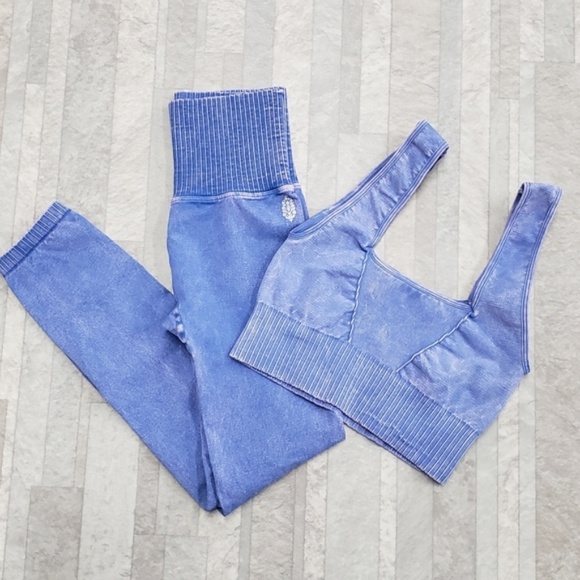 Free People Pants - NEW FREE PEOPLE GOOD KARMA PURPLE WORKOUT SET XS/S